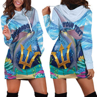 Personalised Barbados Flying Fish Hoodie Dress Ocean Style - Wonder Print Shop