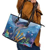 Barbados Flying Fish Leather Tote Bag Ocean Style - Wonder Print Shop