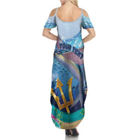 Personalised Barbados Flying Fish Summer Maxi Dress Ocean Style - Wonder Print Shop