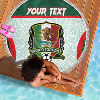 Custom Mexico Football Beach Blanket Aztec Pattern - Wonder Print Shop