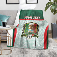 Custom Mexico Football Blanket Aztec Pattern