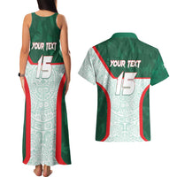 Custom Mexico Football Couples Matching Tank Maxi Dress and Hawaiian Shirt Aztec Pattern - Wonder Print Shop