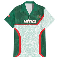 Custom Mexico Football Family Matching Long Sleeve Bodycon Dress and Hawaiian Shirt Aztec Pattern - Wonder Print Shop