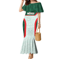 Custom Mexico Football Family Matching Mermaid Dress and Hawaiian Shirt Aztec Pattern - Wonder Print Shop
