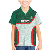 Custom Mexico Football Family Matching Mermaid Dress and Hawaiian Shirt Aztec Pattern - Wonder Print Shop