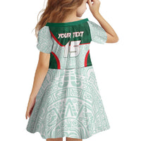 Custom Mexico Football Family Matching Off Shoulder Maxi Dress and Hawaiian Shirt Aztec Pattern - Wonder Print Shop