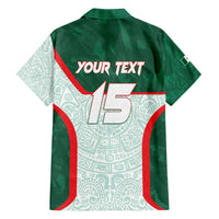 Custom Mexico Football Family Matching Off Shoulder Short Dress and Hawaiian Shirt Aztec Pattern - Wonder Print Shop