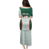 Custom Mexico Football Family Matching Puletasi and Hawaiian Shirt Aztec Pattern - Wonder Print Shop