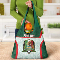 Custom Mexico Football Grocery Bag Aztec Pattern