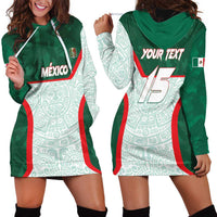 Custom Mexico Football Hoodie Dress Aztec Pattern - Wonder Print Shop
