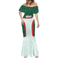 Custom Mexico Football Mermaid Dress Aztec Pattern - Wonder Print Shop