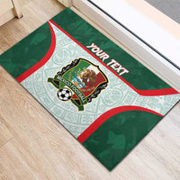 Custom Mexico Football Rubber Doormat Aztec Pattern - Wonder Print Shop