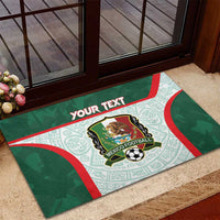 Custom Mexico Football Rubber Doormat Aztec Pattern - Wonder Print Shop