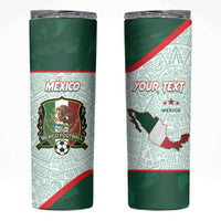 Personalised Mexico Football Skinny Tumbler Aztec Pattern - Wonder Print Shop