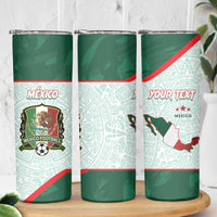 Personalised Mexico Football Skinny Tumbler Aztec Pattern - Wonder Print Shop