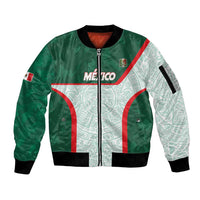 Custom Mexico Football Sleeve Zip Bomber Jacket Aztec Pattern - Wonder Print Shop