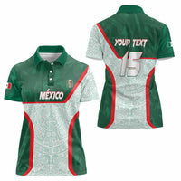 Custom Mexico Football Women Polo Shirt Aztec Pattern - Wonder Print Shop