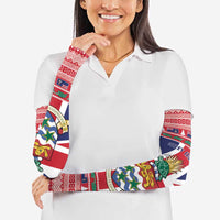 Cayman Islands Christmas Arm Sleeves Coat Of Arms - Flag Style - Wonder Print Shop