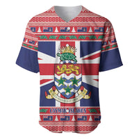 Cayman Islands Christmas Baseball Jersey Coat Of Arms - Flag Style - Wonder Print Shop