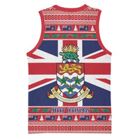 Cayman Islands Christmas Basketball Jersey Coat Of Arms - Flag Style - Wonder Print Shop