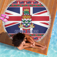 Cayman Islands Christmas Beach Blanket Coat Of Arms - Flag Style - Wonder Print Shop