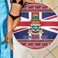 Cayman Islands Christmas Beach Blanket Coat Of Arms - Flag Style - Wonder Print Shop