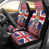 Cayman Islands Christmas Car Seat Cover Coat Of Arms - Flag Style - Wonder Print Shop