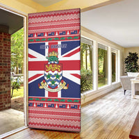 Cayman Islands Christmas Door Cover Coat Of Arms - Flag Style - Wonder Print Shop