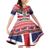Cayman Islands Christmas Family Matching Off Shoulder Short Dress and Hawaiian Shirt Coat Of Arms - Flag Style - Wonder Print Shop