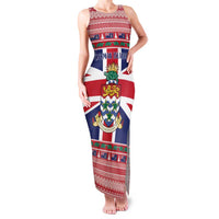 Cayman Islands Christmas Family Matching Tank Maxi Dress and Hawaiian Shirt Coat Of Arms - Flag Style - Wonder Print Shop