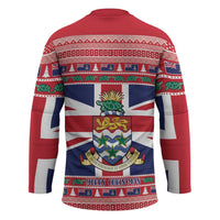 Cayman Islands Christmas Hockey Jersey Coat Of Arms - Flag Style - Wonder Print Shop