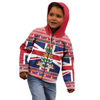 Cayman Islands Christmas Kid Hoodie Coat Of Arms - Flag Style - Wonder Print Shop