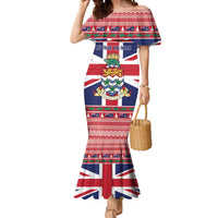 Cayman Islands Christmas Mermaid Dress Coat Of Arms - Flag Style - Wonder Print Shop