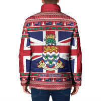 Cayman Islands Christmas Padded Jacket Coat Of Arms - Flag Style - Wonder Print Shop