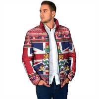 Cayman Islands Christmas Padded Jacket Coat Of Arms - Flag Style - Wonder Print Shop