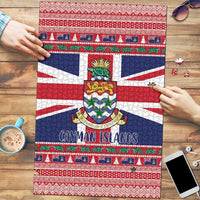 Cayman Islands Christmas Puzzle Coat Of Arms - Flag Style - Wonder Print Shop