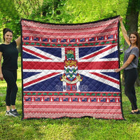 Cayman Islands Christmas Quilt Coat Of Arms - Flag Style - Wonder Print Shop