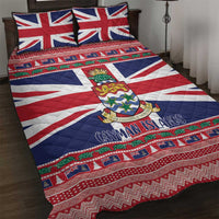 Cayman Islands Christmas Quilt Bed Set Coat Of Arms - Flag Style - Wonder Print Shop