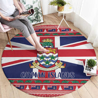 Cayman Islands Christmas Round Carpet Coat Of Arms - Flag Style - Wonder Print Shop