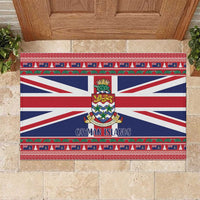 Cayman Islands Christmas Rubber Doormat Coat Of Arms - Flag Style - Wonder Print Shop