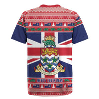 Cayman Islands Christmas Rugby Jersey Coat Of Arms - Flag Style - Wonder Print Shop