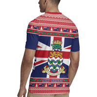 Cayman Islands Christmas Rugby Jersey Coat Of Arms - Flag Style - Wonder Print Shop