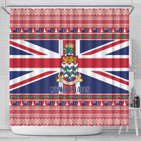 Cayman Islands Christmas Shower Curtain Coat Of Arms - Flag Style - Wonder Print Shop