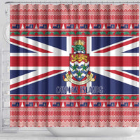Cayman Islands Christmas Shower Curtain Coat Of Arms - Flag Style - Wonder Print Shop