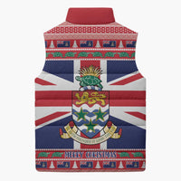 Cayman Islands Christmas Sleeveless Puffer Jacket Coat Of Arms - Flag Style - Wonder Print Shop