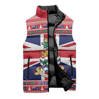Cayman Islands Christmas Sleeveless Puffer Jacket Coat Of Arms - Flag Style - Wonder Print Shop