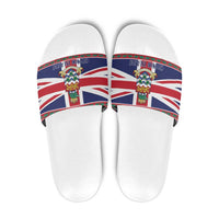 Cayman Islands Christmas Slide Sandals Coat Of Arms - Flag Style - Wonder Print Shop