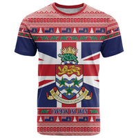 Cayman Islands Christmas T Shirt Coat Of Arms - Flag Style - Wonder Print Shop