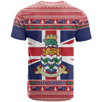 Cayman Islands Christmas T Shirt Coat Of Arms - Flag Style - Wonder Print Shop