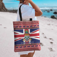 Cayman Islands Christmas Tote Bag Coat Of Arms - Flag Style - Wonder Print Shop